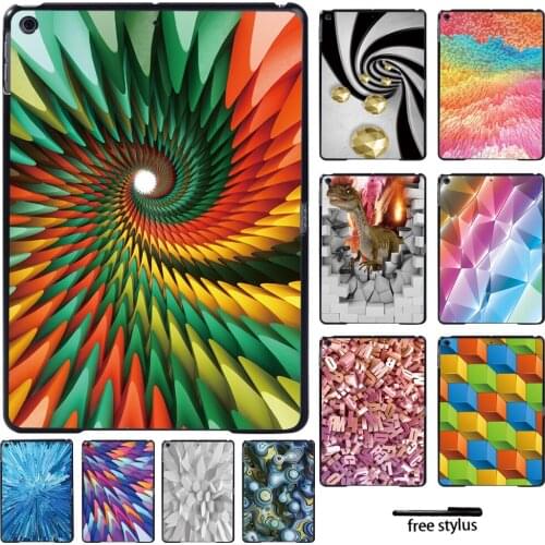 3D Series Pattern Tablet Case Fit Apple IPad 5th /6th / 7th 2019/ 8th 2020 10.2"/ IPad 2 3 4/ Mini 1 2 3 4 5 Plastic Hard Shell