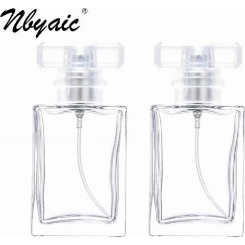 Nbyaic 50pcs Perfume sub-bottle 30ml50ml Frosted T-shaped lid clear glass bottle perfume replacement empty bottle