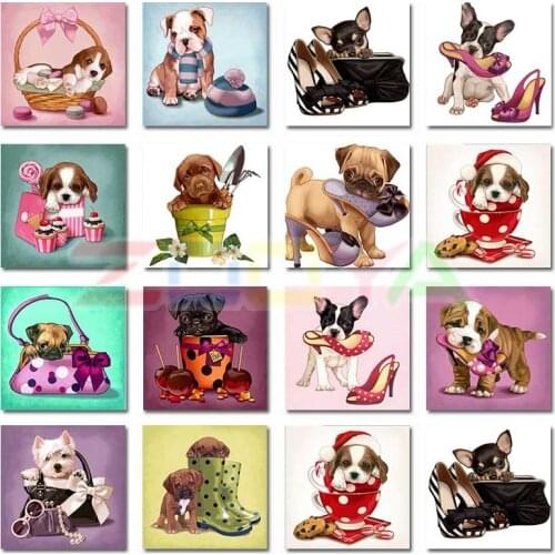 5D Diamond Painting Cartoon Dog Full Square Diamond Mosaic Cup Christmas Gift Embroidery Picture Of Rhinestone Decor Home Lx822