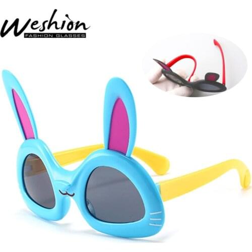 Rabbit Kids Sunglasses Polarized Children 2018 Sun Glasses Carton Animal Girls Flexible Brand Designer Spectacles UV400 Oculos