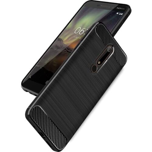 Good Quality Soft Carbon Fiber Silicone Cover Case For Nokia X5 X6 Phone Protective Skin Cases 500PCS/Lot