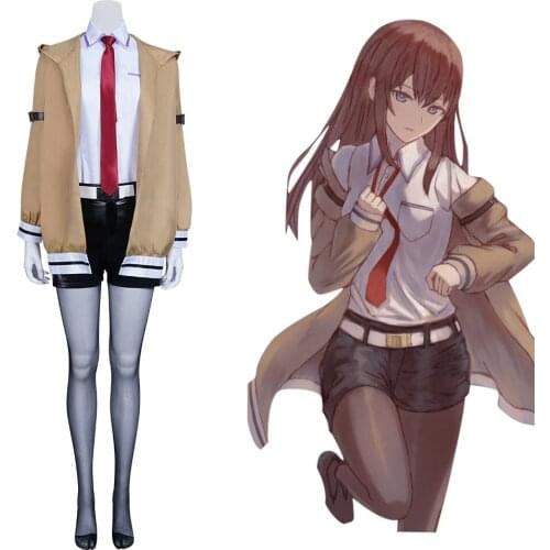 Steins Gate Makise Kurisu Cosplay Costume Outfits Halloween Carnival Suit