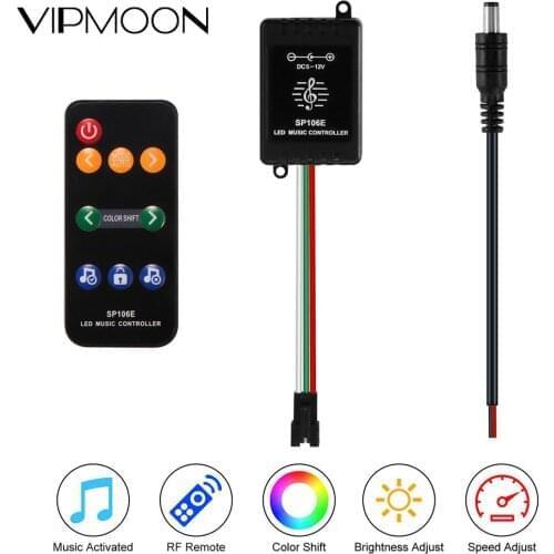 SP106E 9key LED Music Controller DC5V-12V WS2811 WS2812B SK6812 1903 Magic LED Tape Digital Pixel Music Controller(with RC2025)