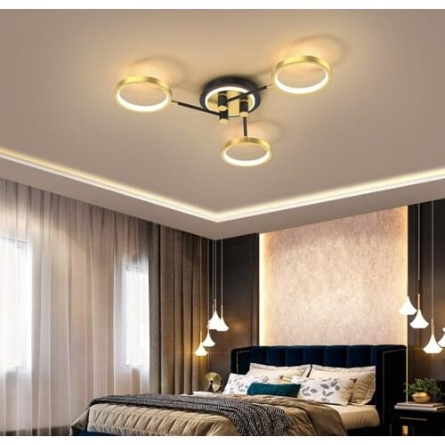 Modern Living Room Bedroom LED Chandelier Living Room Chandelier Simple Lighting New Light Gold Frame Delivery Indoor Lighting