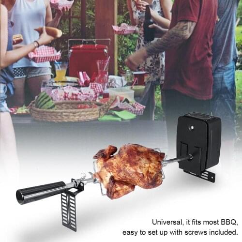 Rotisserie Motor bbq Set Rotisserie Kit for Outdoor Barbecue Stainless Steel Spit Rod Meat Forks Brochette Machine Barbecue Kit