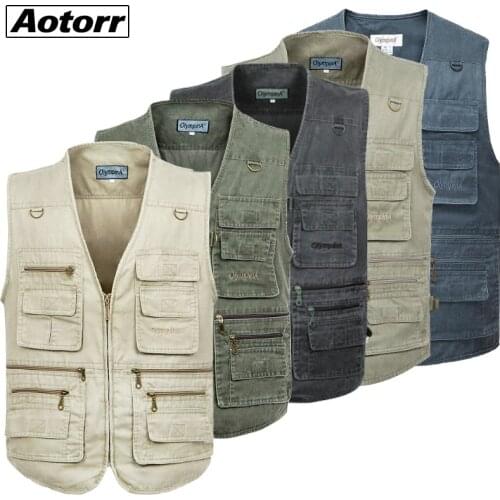 Mens Outdoor Vests Fashion Multi Pocket Men Waistcoat Jackets Casual Zipper Vest Jacket Male High Quality Clothes Plus Size 10XL