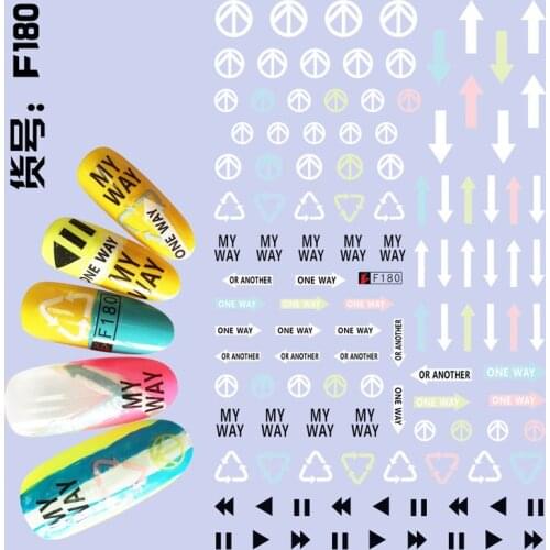 Newest F180 nail sticker 3d Japan style nail decal back glue DIY decorations tools DIY nail accessory
