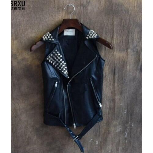 2020 New Korean Fashion Slim Rivet Stage Essential Hip-hop Hip-hop Trend Of Pu Leather Vest Singer Costumes Clothing