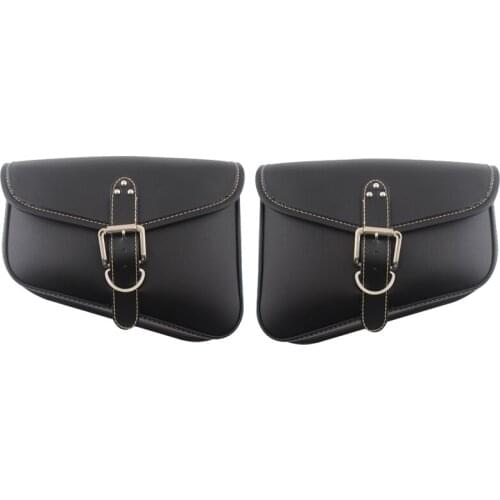 New Motorcycle Saddlebags Side Tool Bag PU Leather Luggage Saddle Bag Pouch Black Universal For Harley Sportster XL 883 XL1200