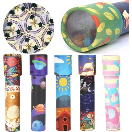 Montessori Educational Toys for Children Early Learning Materials Kids Intelligence Rotating Kaleidoscope Game Colorful Lens