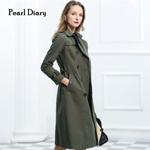 Женские двубортные тренчи Pearl Diary China At AliExpress