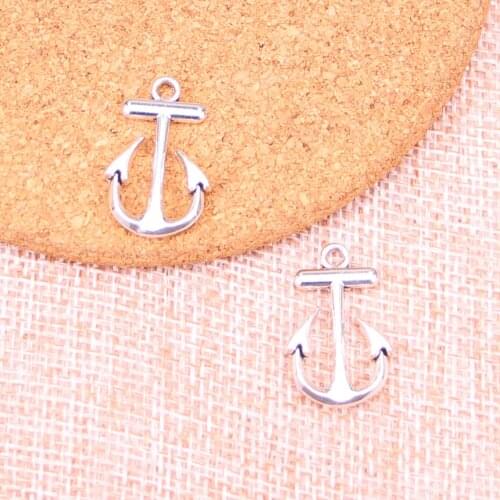 15pcs Charms anchor Antique Silver Plated Pendants Fit Jewelry Making Findings Accessories 23*15mm