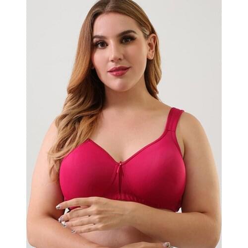 Melansheng Wide Straps Lightly Lined No Wire Plus Size Womens Bra Full Coverage Minimizer Bra 85D 85E 90C 95B 115B 120E