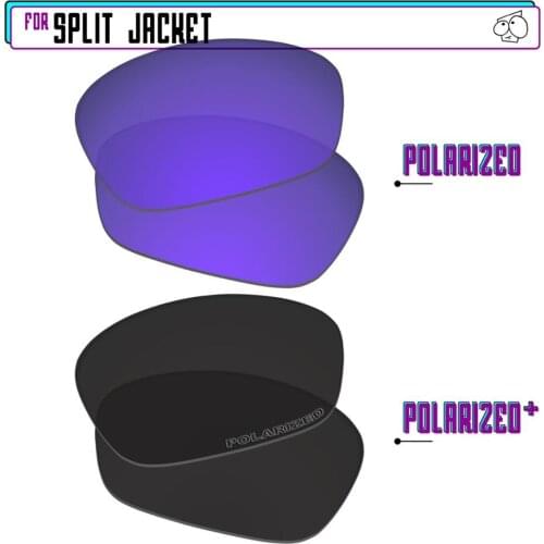 EZReplace Polarized Replacement Lenses for - Oakley Split Jacket Sunglasses - BlackP Plus-PurpleP