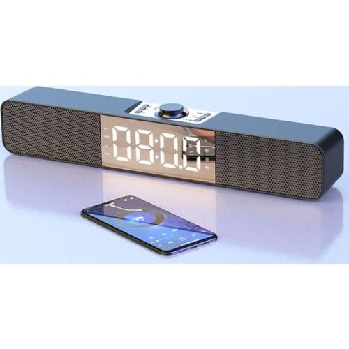 Led Alarm Clock TV Sound Bar Aux Usb Wired Wireless Speaker Home Theater Surround Sound Bar For PC TV Computer Speaker