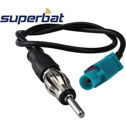 Superbat Fakra DIN Fakra Z Universal Wire to AM/FM Antenna Male Plug RG174 30cm RF Coaxial Cable Aerial Antenna Adaptor