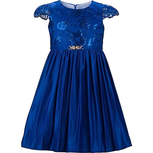 Yatheen New Fashion Girl 4T-10T Party Dress Embroidered & Sequined Fit-And-Flare Cotton Lining Dresses Kids Dress For Girls