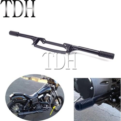 Motorcycle Steel Black Passenger Peg Crash Bar Frame Protector For Harley Dyna FXR 2006-up Front Engine Guard Support Bumper