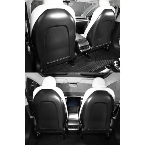 For tesla Tesla model Y real carbon fiber seat back shell decoration MODEL 3 protective cover modification accessories