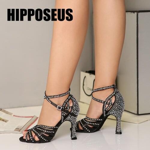 Dance Shoes Girls Latin Ballroom Tango Women Salsa Dance Shoes High Heel Ladies Modern Soft Sole Dancing Shoes Satin Hot Selling