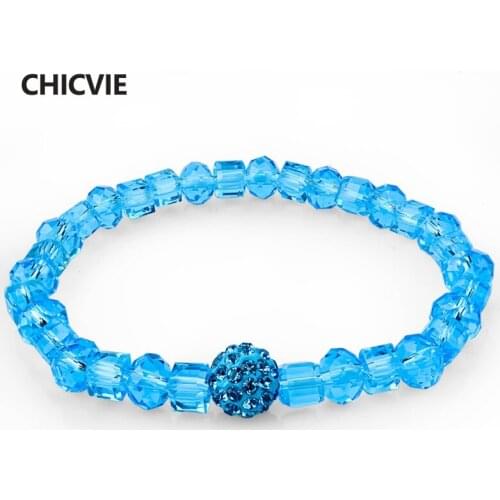 CHICVIE Blue Luxury Charms Bracelets & Bangles Stones For Women Jewelry Making Personalized Friendship Bracelet Femme SBR140639