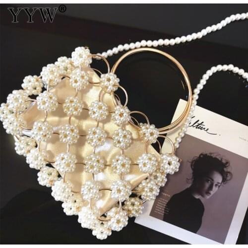 French Style Clutch Bag Women Luxury Iron Ring Beading Wedding Elegant Handbag Bridal Clutches Bag Hollow Ladys Crossbody Purse
