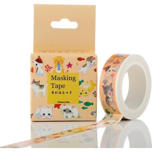 1.5cm Wide My Neighbor Cat Washi Tape Adhesive Tape DIY Scrapbooking Sticker Label Masking Tape