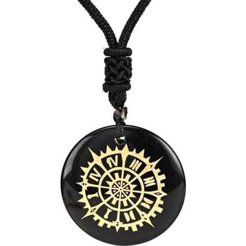 2021 Trend Roman Clock Necklace Pendants Chokers Statement Natural Crystal Stone Jewelry for Women Men