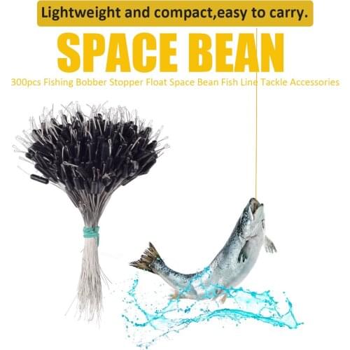 300pcs/lot Rubber Space Beans Stopper Float Fishing Bobber Fishing Line Accessories Bait Sports Tool