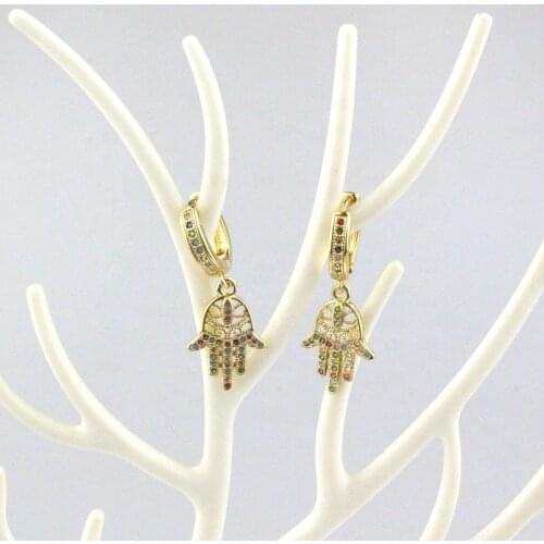 5pair/lot Hot Sale!!CZ charm earring,wholesale pendant earring,fashion CZ jewelry dangle earring
