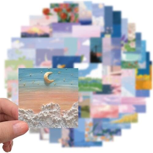 50Pcs/Set Wholesale Ins Painting Stickers For Skateboard Laptop Luggage Bicycle Decal Kids Gifts