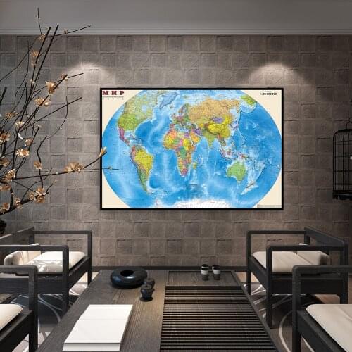 70*50cm The Russian World Political Map Modern Wall Art Poster Canvas Painting Children School Supplies Living Room Home Decor