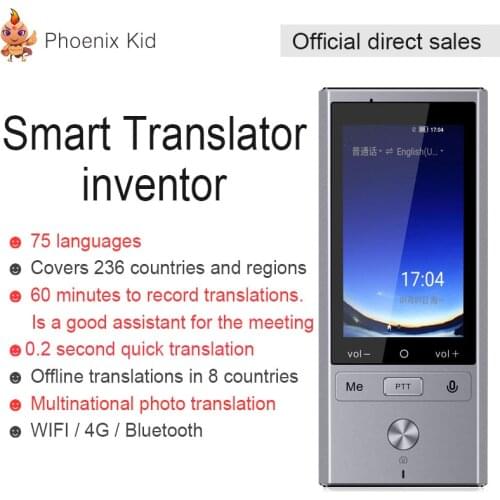 75 Languages Real Time two-way portable translation Smart offline Voice Translator WIFI+4G Multilingual Translator for Travel