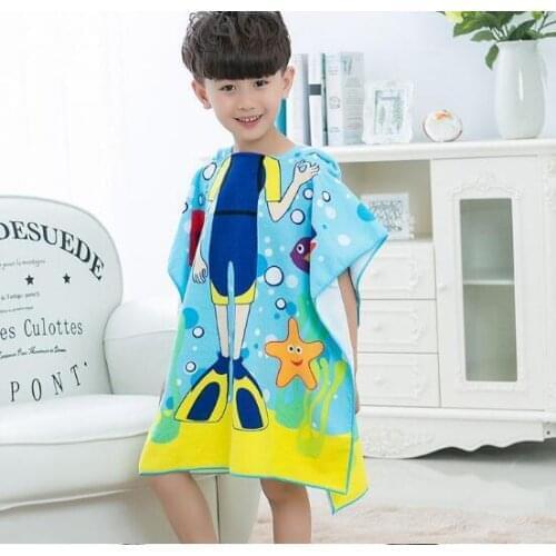 8 styles Mermaid bathrobe Kids Robes cartoon animal shark Nightgown Children Towel Hooded bathrobes