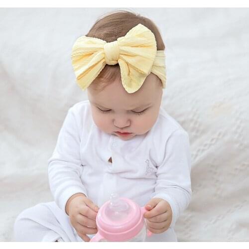 9 Pcs/lot Wholesale New Baby European And American Children Hair Accessories Headband Nylon Double Bow