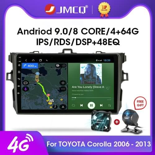 JMCQ 2DIN 2+32G Android 9.0 Car Radio Multimedia Video Player For Toyota Corolla 10 E140 E150 2006-2013 Navigation GPS Head Unit