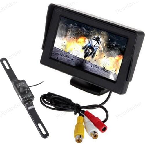 4.3 inch TFT LCD Car Monitor with 7 LED Night Vision Rearview license plate Camera Parking assistance System