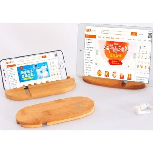 Bamboo phone holder for iPhone Samsung Desk Mobile phone tablet lazy holder universal cellphone bracket Portable wooden support
