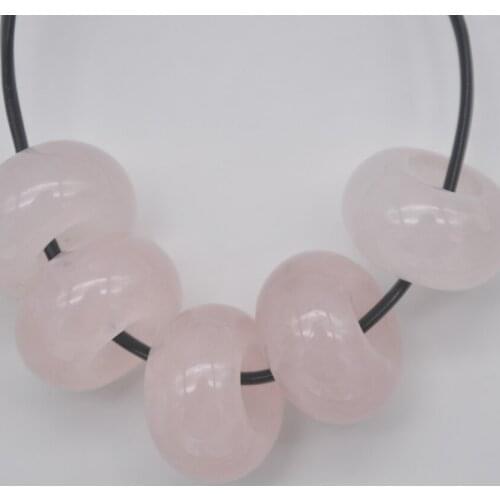 14MM Rose Crystal Big Hole Loose Beads Charms Fit Charms Jewelry For Woman Gift Bracelet Findings (5 pcs/lot) H176