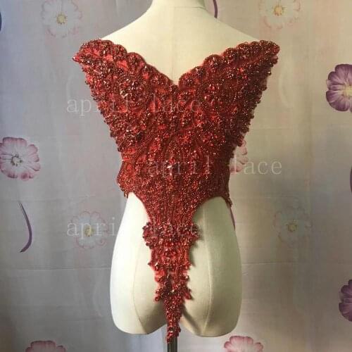 Fast ship one pair good quality Mia017#red color hand made beads luxury accessory for wedding bridal /fashion designer