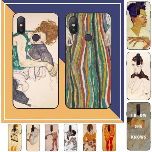 FHNBLJ Egon Schiele Phone Case for Redmi Note 4 5 6 8 9 pro Max 4X 5A 9S cover