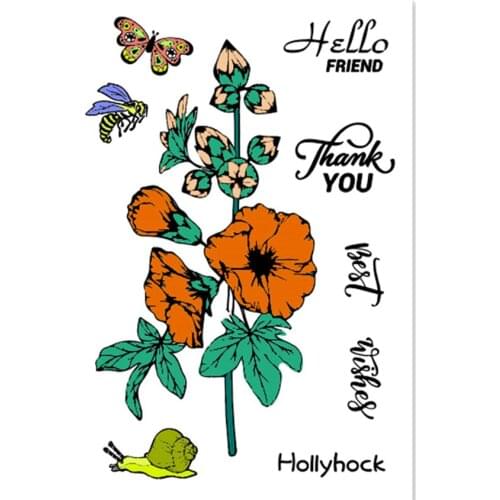Hot sale Hollyhock Transparent Clear Stamps / Silicone Seals Roller Stamp for DIY scrapbooking photo album/Card Making