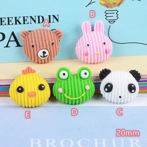 Cabochons Animals Cartoon Figure 20pcs Frog Chick Bunny Bear Vintage Resin Flatback Cabochon Embellishment Accessories DIY Craft