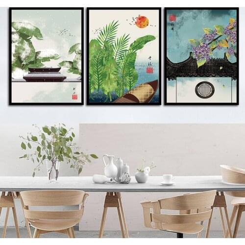 Chinese Landscape Painting Canvas Home Decor Canvas Wall Art Painting Modular Picture for Livingroom B5088