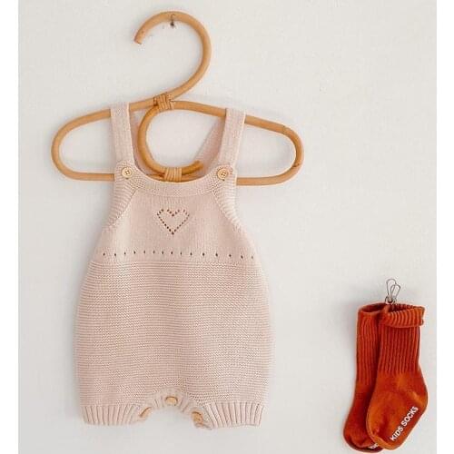 Infant Baby Girls Jumpsuit Knitted Tops Sleeveless Solid Backless Bodysuit Spring Overalls Toddler Clothes