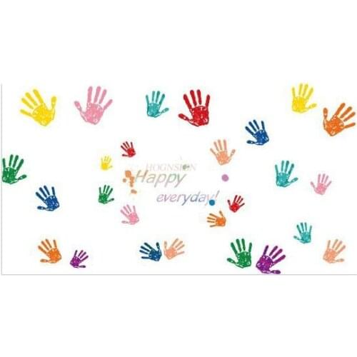 Room dormitory sticker Creative Nordic color handprint wall stickers Kindergarten childrens room dormitory classroom