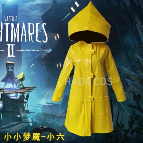 Game Little Nightmares Six Cosplay Costumes Hungry Kids Dress Girl Party Halloween Suit Children Coat Boy Polyester PU Leather