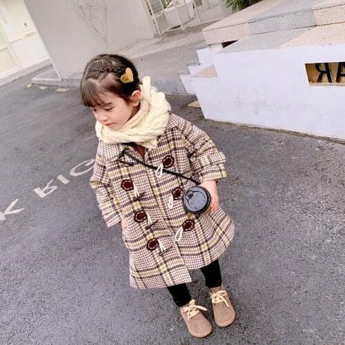 Claw Buckle Jacket Winter Spring Coat Outerwear Top Children Clothes School Kids Costume Teenage Girl Clothing Woolen Cloth High