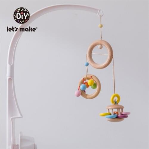 Lets Make Baby Crib Mobile Holder Toys Macaron Musical Box With Holder Arm Music Newborn Rotating Portable Newborn Bed Bell Toy