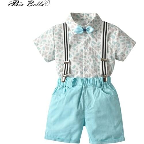 Fashion Children Boys Summer Clothes Suit Short Sleeve Party New Year Boy Infant Clothes Suit Lovely Cute Children Boy Clothing